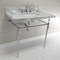 Fauceture KVPB3622M8SQ1 36" Console Sink with Brass Legs (8-Inch, 3 Hole), Marble White/Polished Chrome KVPB3622M8SQ1 - alternate 6